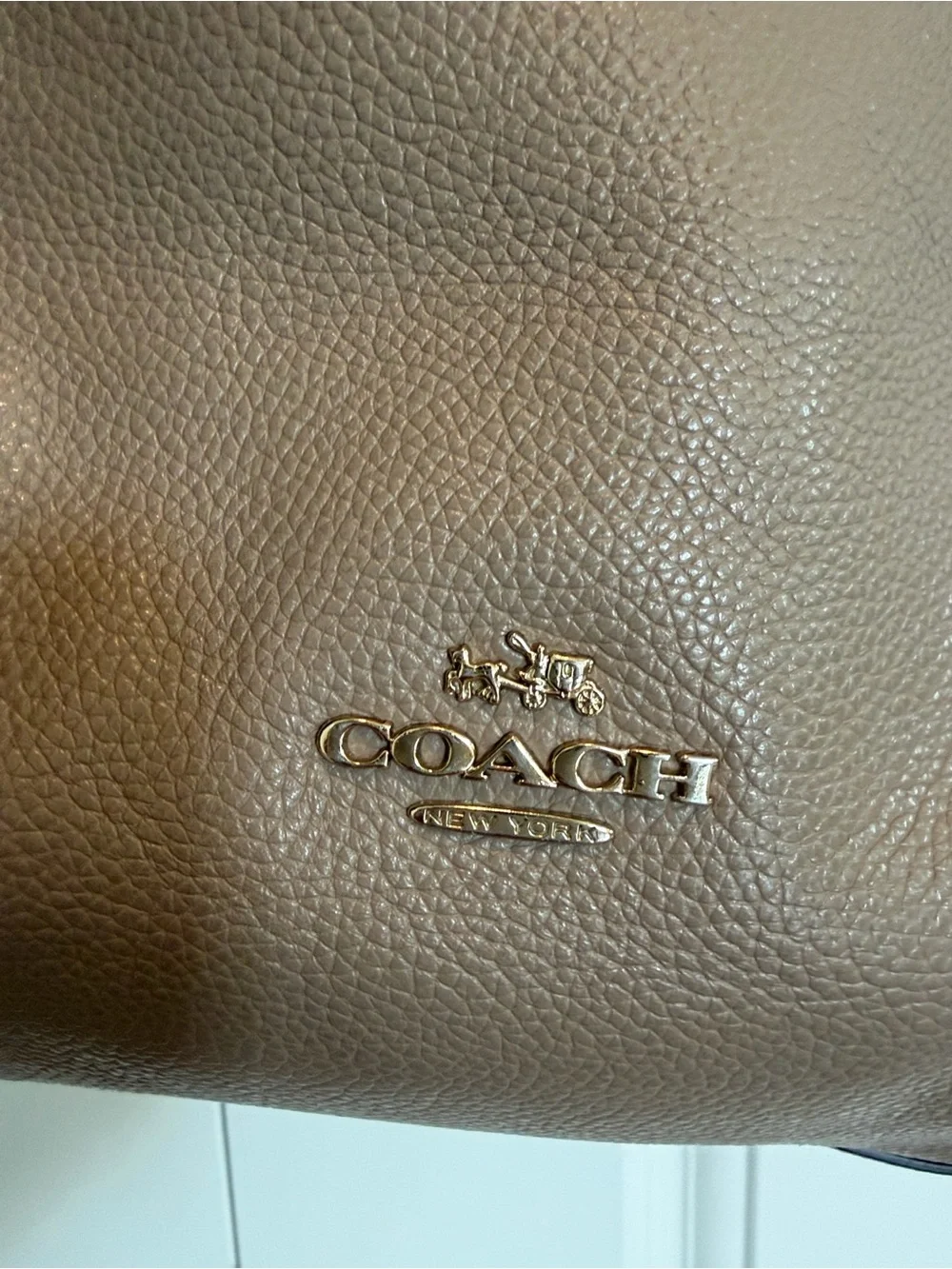 Coach Pebbled Leather Edie 31 Shoulder Tote in Taupe - Picture 2 of 7